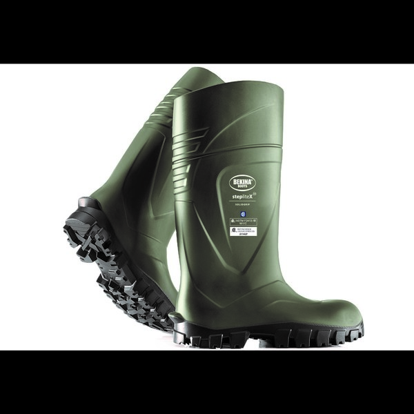 Bekina StepliteX SolidGrip PU Boot, Steel Toecap, Green-Black, Size 9 XAN3P/9180AP531-09